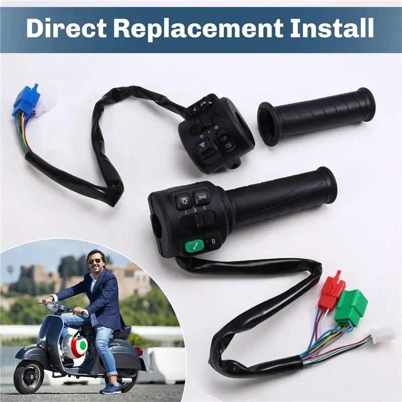 AEA7-T08 Hall Type 48V 60V 72V With Three Speed Parking Reverse Comb Function Twist Throttle For Electric Motorcycle Scooter