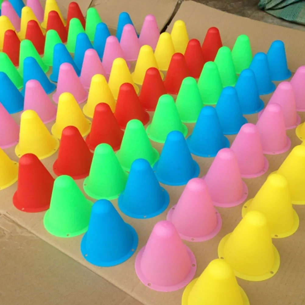 

50 шт. конусов-ограничителей для роликовых коньков, пластиковые тренировочные маркеры для улучшения навыков катания и развития ловкости, разные цвета