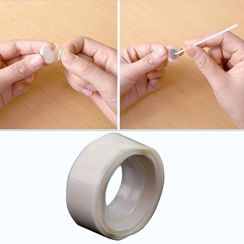 1 لفة شفافة ثابتة الغراء شمعة صنع الفتائل ملصقات DIY بها بنفسك الشموع النقاط 12 مللي متر شمعة الفتيل لاصق شمعة الشريط الثابت
