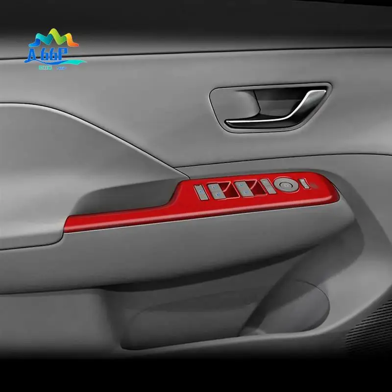 

A66P-Car Door Armrest Cover Panel For Hyundai KONA 2024+ Window Glass Lift Switch Button Trim Frame