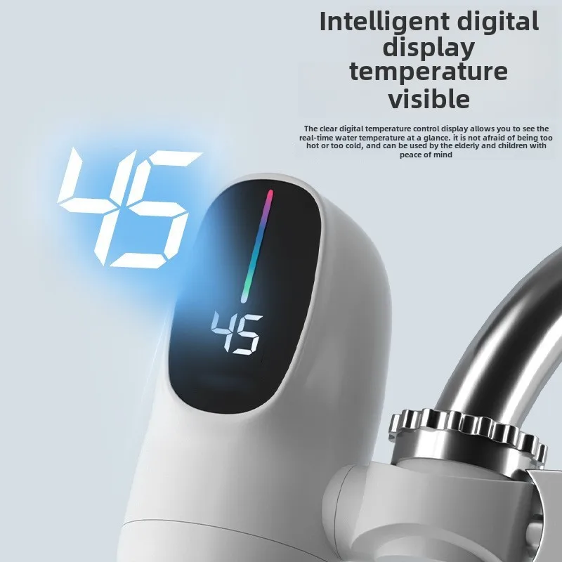 3000W Instant Hot Faucet Hot and Cold Water Heater Electric Kitchen Fast Heating Faucet with Temperature Display