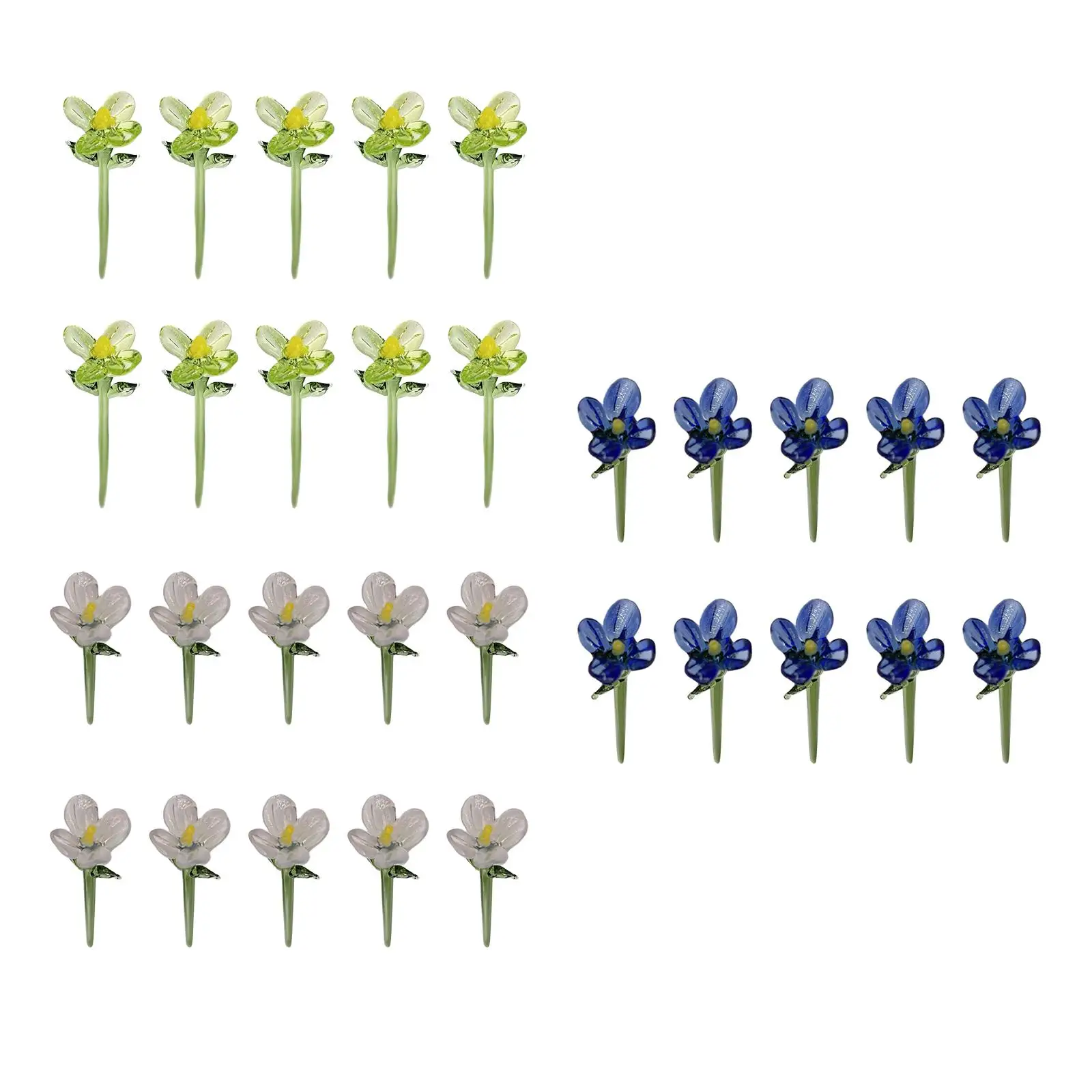 

10 миниатюрных стеклянных цветов, искусственные цветы, флористические фигурки, украшения для Дня матери, декора рабочего стола, вечеринок, Дня благодарения, домашнего декора