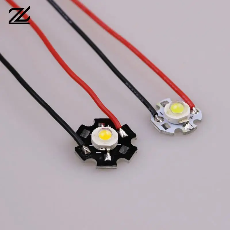 3W LED Lamp Beads Full Spectrum White/Warm White With Aluminum Plate And Cable Wire For Flashlights Parts Accessories