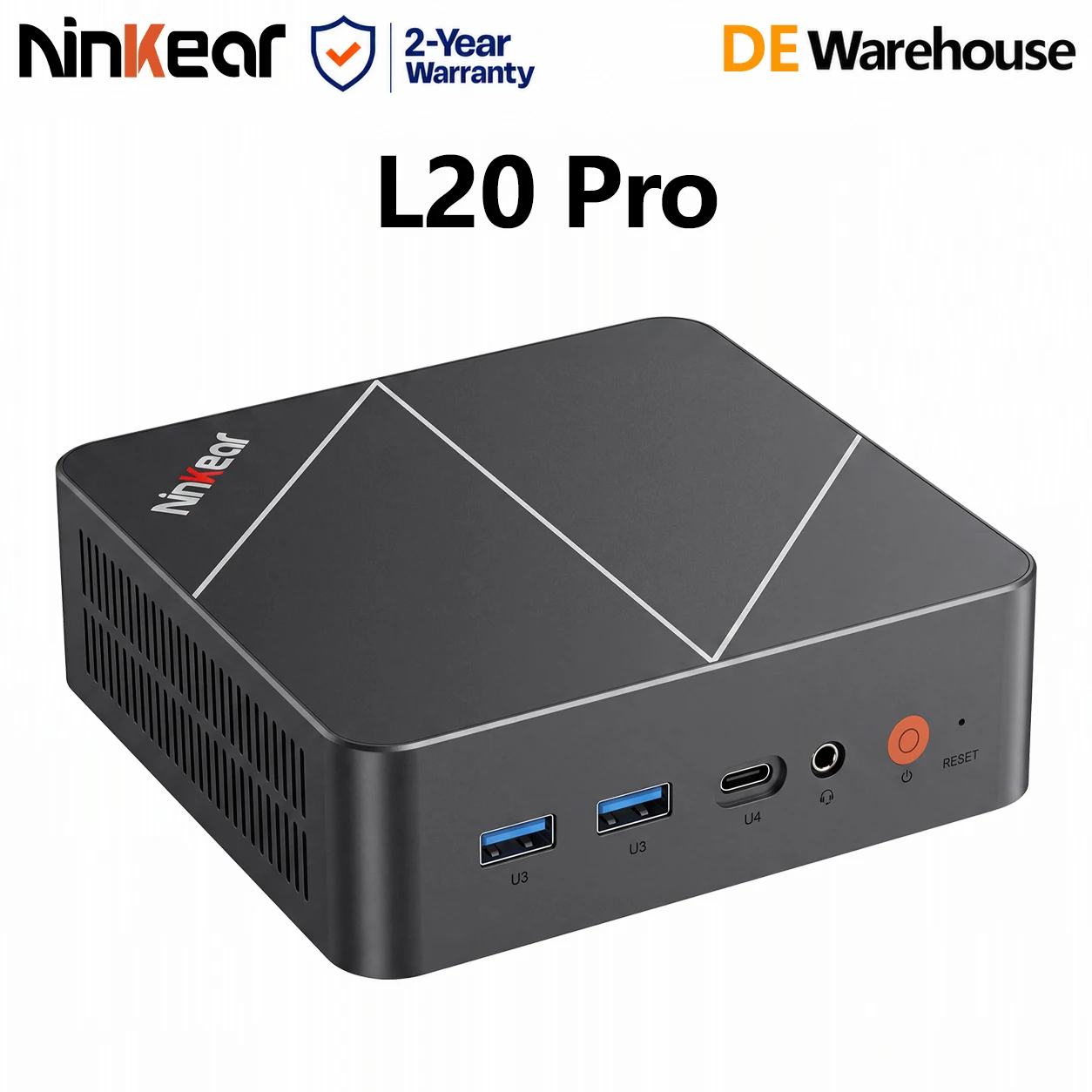 Ninkear L20 AI Mini PC, Intel Core Ultra 5 226V, 16 GB LPDDR5X RAM, 512 GB/1 TB SSD, Intel Arc 130V, totale AI-prestaties van 97 TOPS, ondersteuning voor drie 4K-schermen, USB4, WiFi 6, Bluetooth 5.3,