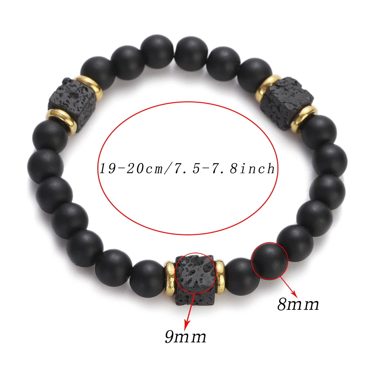 الكلاسيكية الحجر الأسود أساور الرجال المجوهرات Pulseira ساحة الحمم البركانية سوار Pulsera الأزواج سوار أصدقاء المجوهرات
