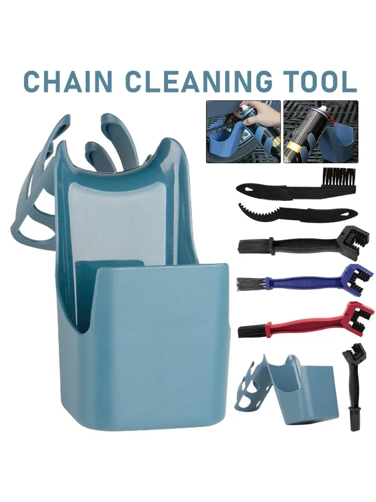AliExpress NONE 4-in-1 Motorcycle Chain Cleaning Kit Oil Storage Box Anti Spray Scrubber Lubrication Tool for Bike Chain Maintenance