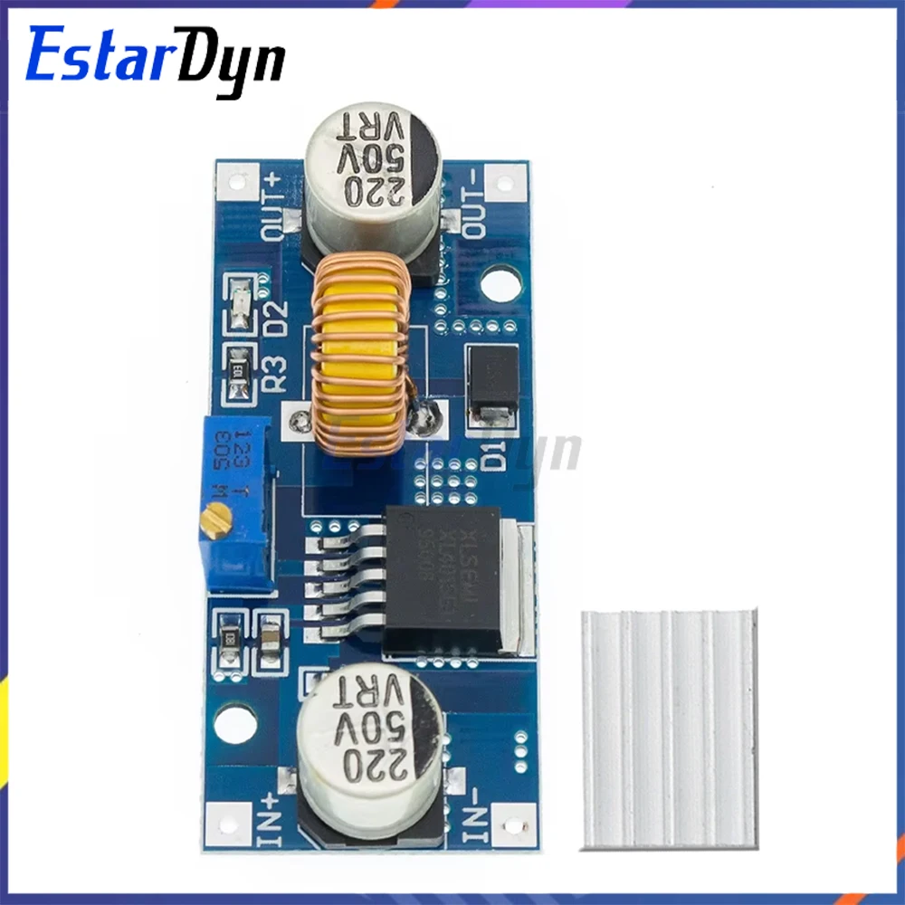 5A XL4015 DC-DC 4-38V bis 1,25-36V 24V 12V 9V 5V Step Down Einstellbares Netzteilmodul LED-Lithium-Ladegerät mit Kühlkörper