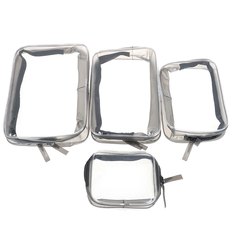 Bolsa de almacenamiento de cosméticos transparente multifuncional con doble cremallera, bolsa de maquillaje, organizador de artículos de tocador