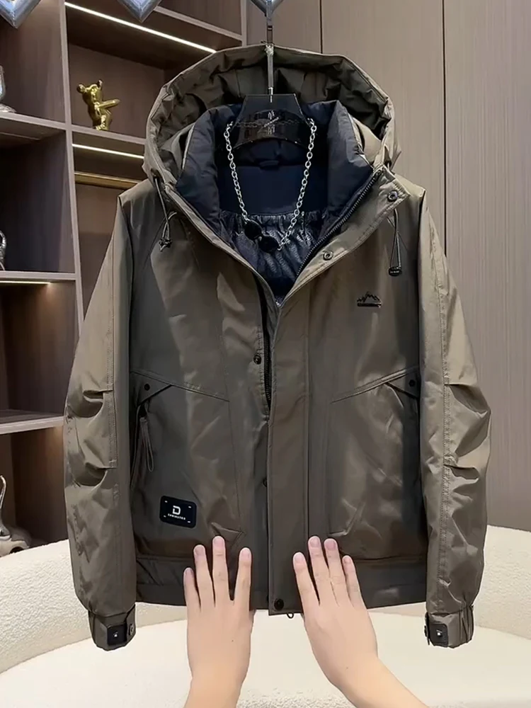 

Мужская зимняя куртка-пуховик Thiened с молнией, утепленная, для активного отдыха и работы на открытом воздухе, повседневная, теплая, устойчивая к холоду