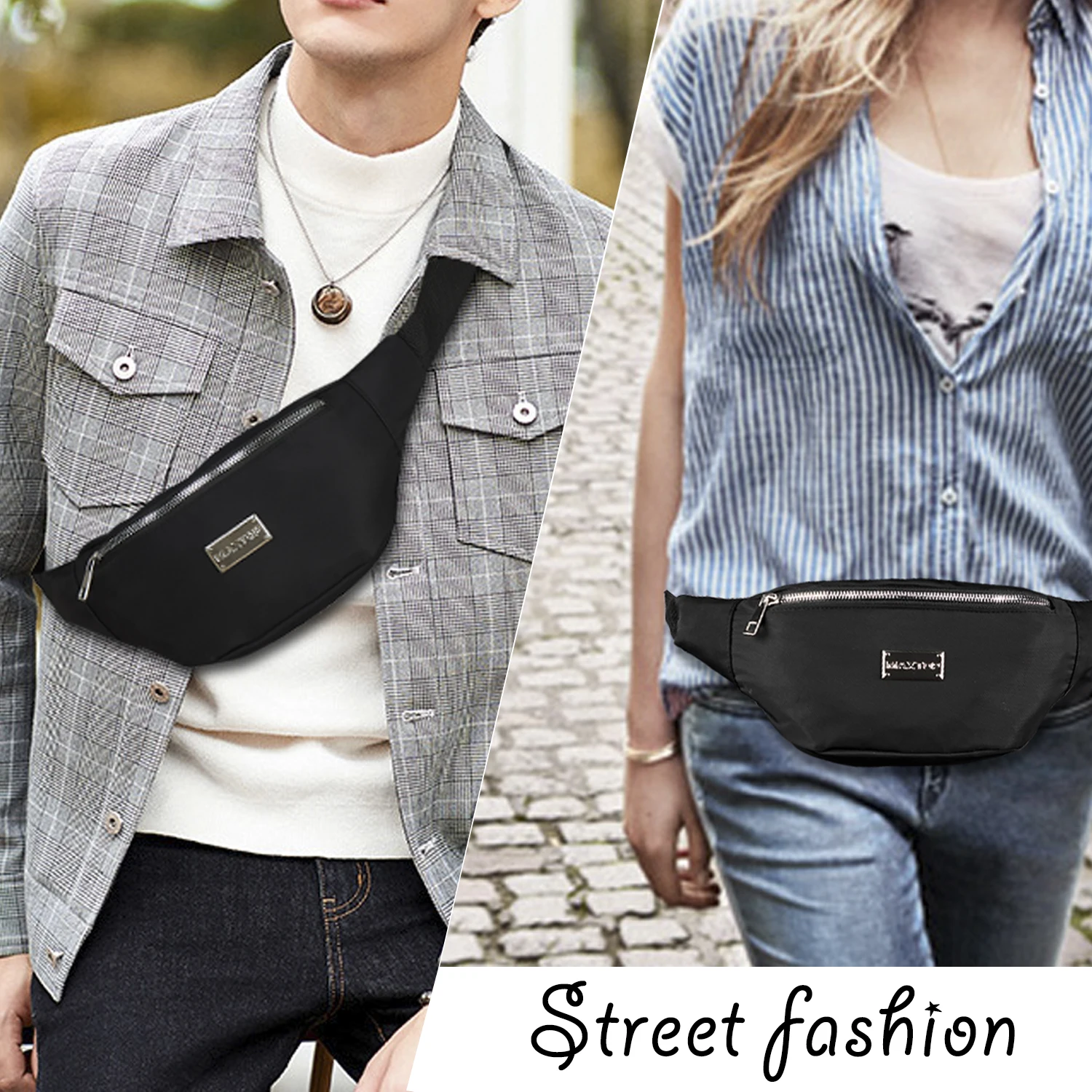 MAXTOP-Fanny Pack para homens e mulheres, bolsa com fone de ouvido, alças ajustáveis, esportes, corrida