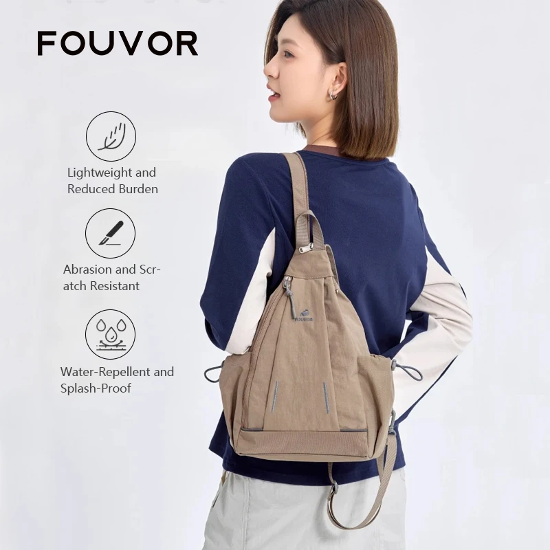 

Fouvor Travel Women Waterproof Backpack Small Crossbody Sling Backpack 2025 New Commuter Ladies 3L Zip Up Hiking Daypack 3073-02