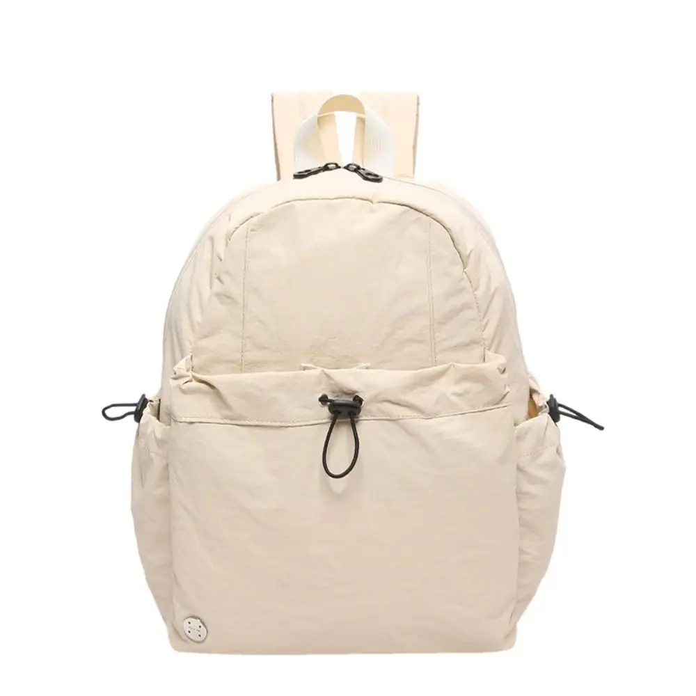 

Kawaii Solid Drawstring Backpack Large Capacity Nylon Students School Bag Korean Style Storage Bag Shoulder Bag School