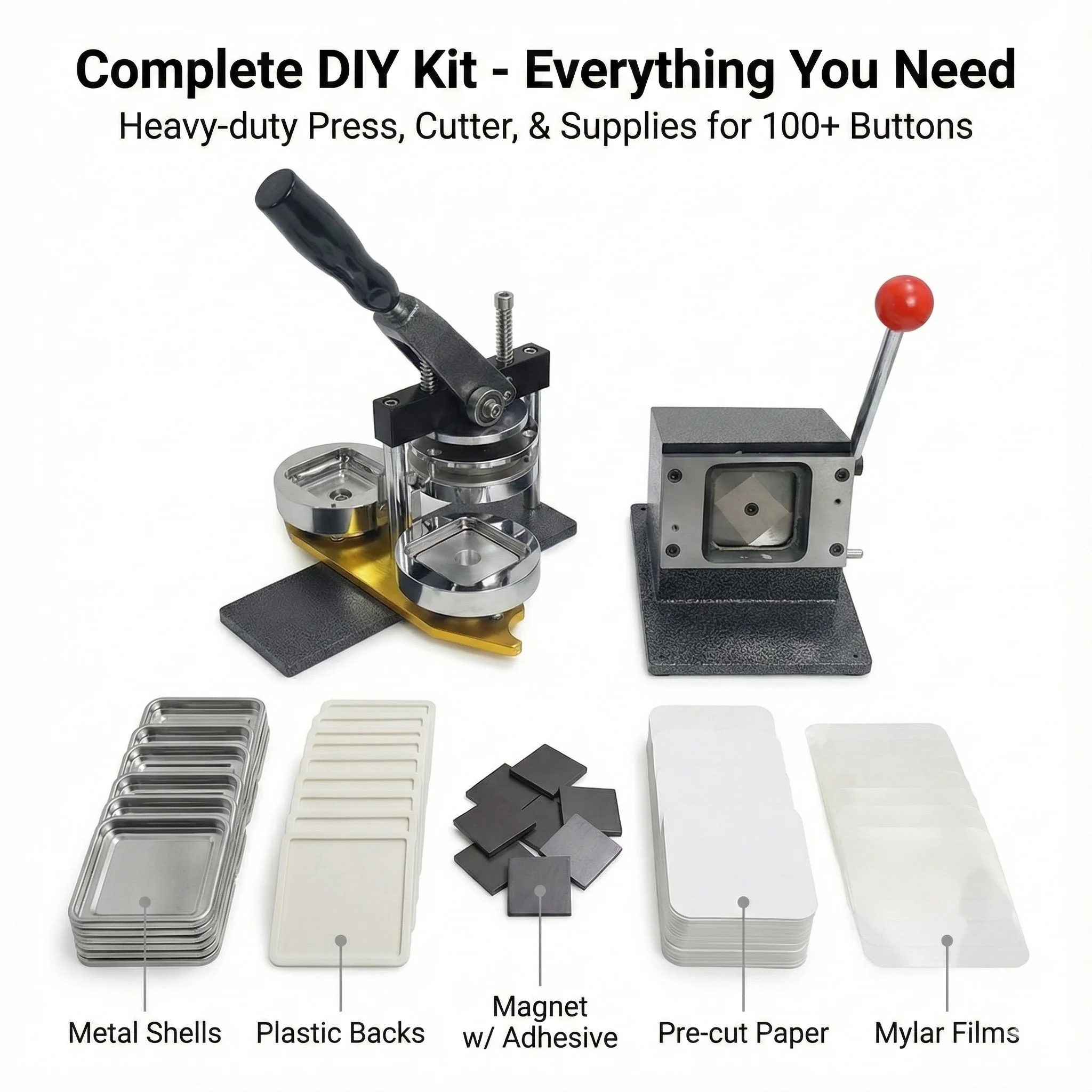 50MM Square Automatic Assembly Line Badge Machine Homemade Badge Refrigerator Sticker Suit Millet Badge Consumables Cross-Border