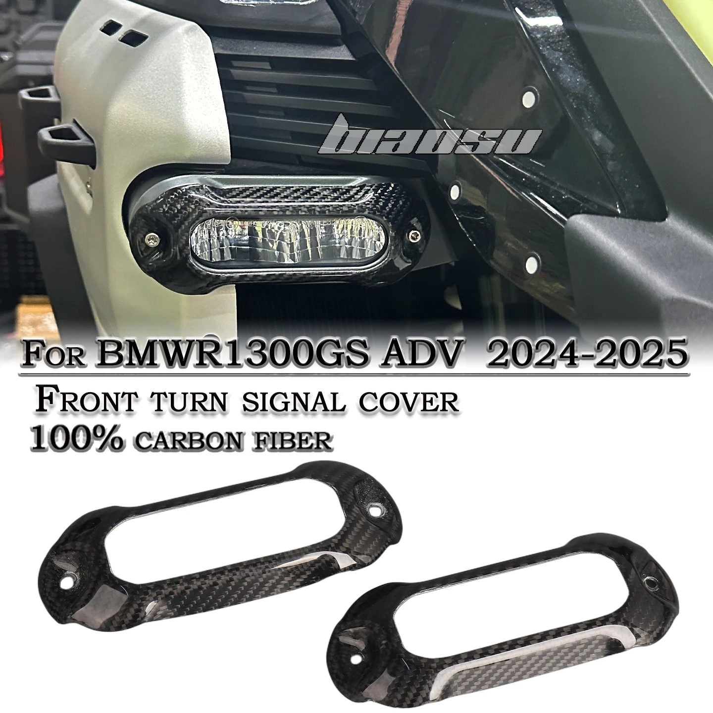 For BMW R1300GS Adventure 2024 2025 2026 R 1300 GS ADV Carbon Fiber Indicator Covers lampshade LED auxiliary protective light
