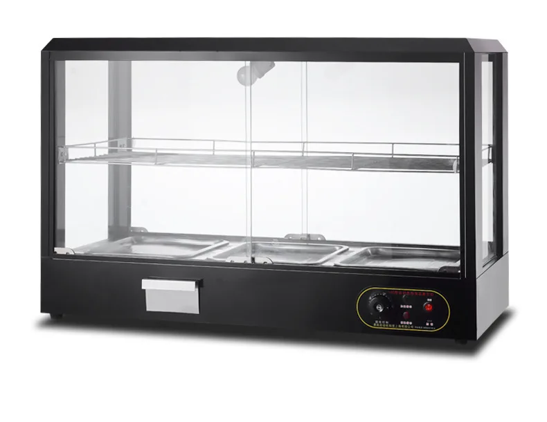 Heating Warming Showcase Bakery Showcase heating warming cabinet Round Curved Glass Hot Food