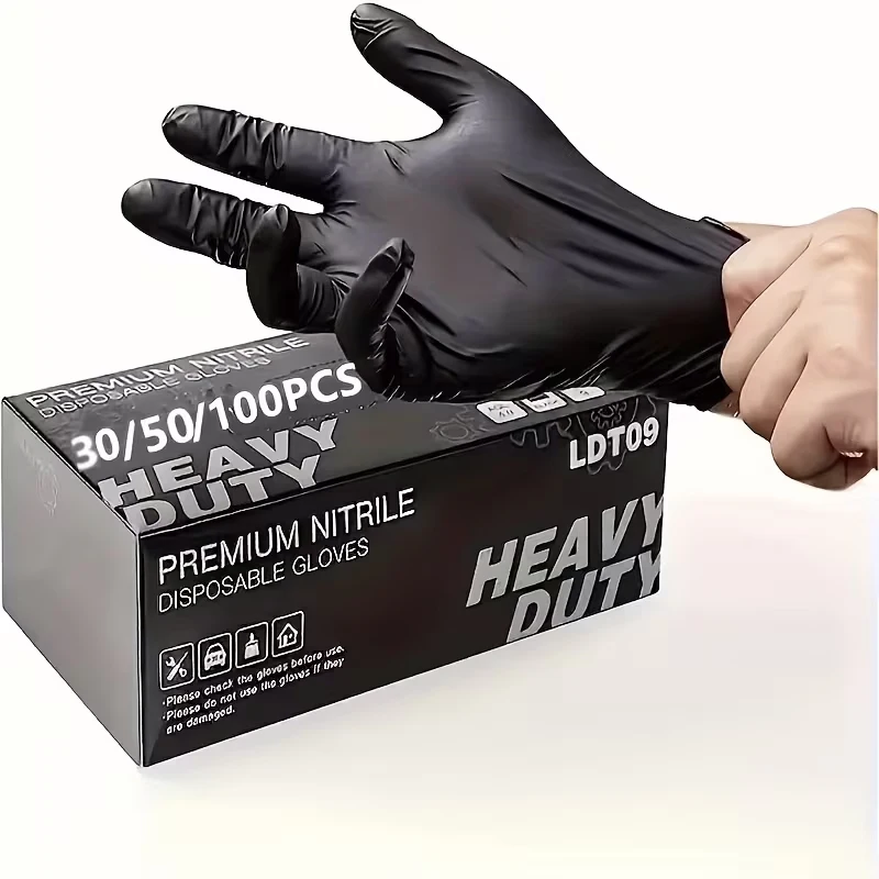 20/100pcs Nitrile Gloves, Cleaning Gloves, Dishwashing Gloves, Household Cleaning Gloves, Disposable Nitrile Gloves, Black Gloves Disposable Nitrile Gloves Household Nitrile Gloves Powder-Free Nitrile Gloves Touchscreen Compatible Gloves