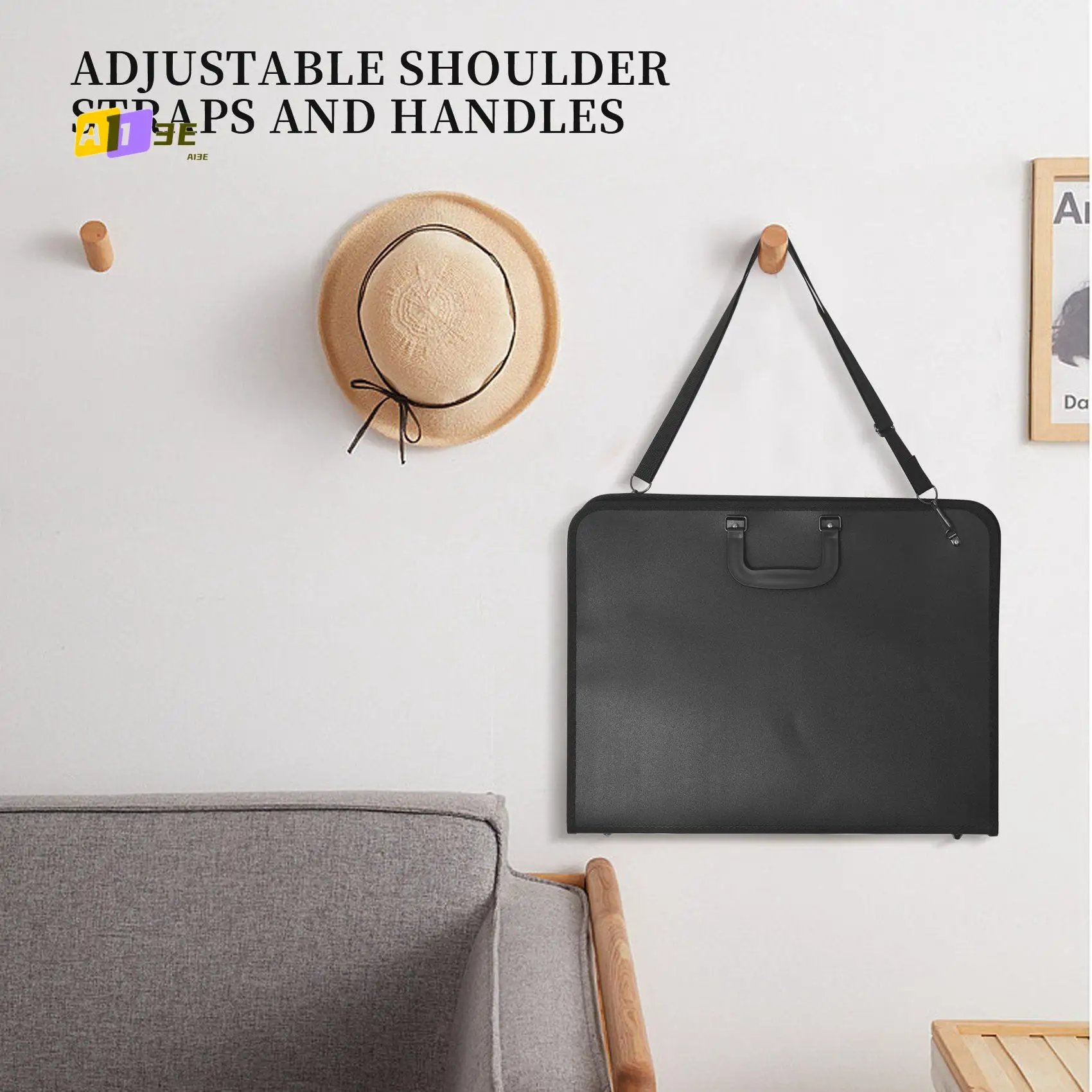 

A13E-Art Portfolio Case With Zipper,Artist Carrying Case Poster Board,Tote Bag For Art Storage Folder
