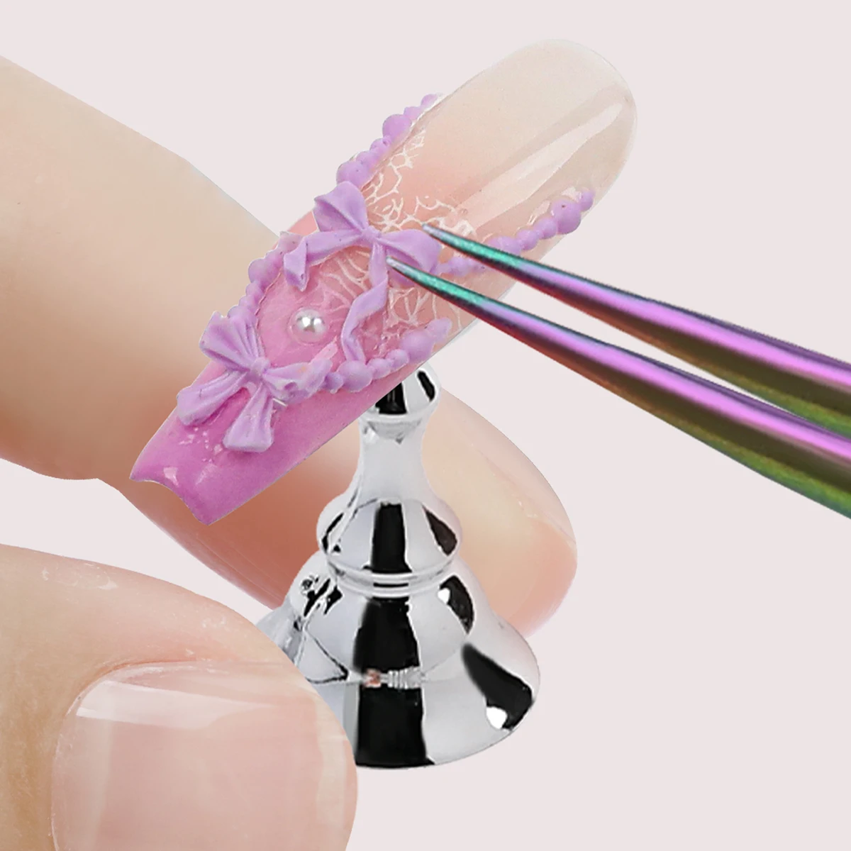 Set di supporti per unghie per pressa sull'esposizione delle unghie Pratica arte Supporto magnetico per unghie finte per la pittura Stand per unghie con argilla per mastice riutilizzabile