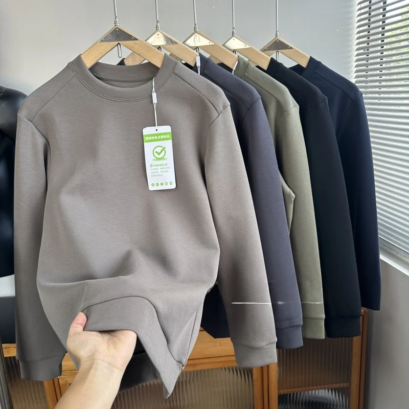 

New American Sle Loose Fit Long Sve round Ne Sweatirt Pure Cotton Spor Men's Autumn Trendy Base Layer irt