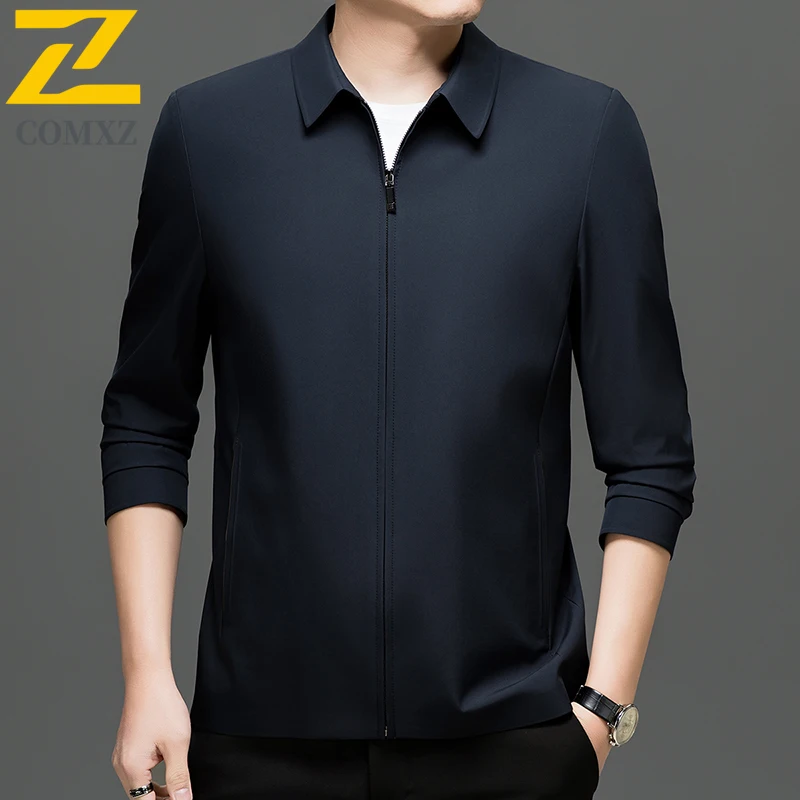 2025 Business Jacket Men Premium Fashion  Outdoor Work Coat Casual Solid Color Lightweight Spring And Autumn Thin Overcoat