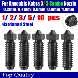 Nozzle For Anycubic Kobra 3 Combo 3D Printer Hardened Steel Nozzles 0.2 0.4 0.6 0.8 1.0mm For Anycubic Kobra 3 Nozzle