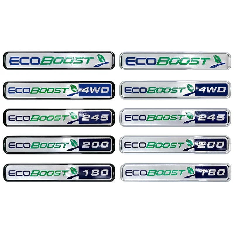 ABS Car Body Emblem Sticker for Ford ECOBOOST 4WD 180 200 245 Fiesta Focus Mondeo Ranger Mustang Transit Trunk Badge Decal