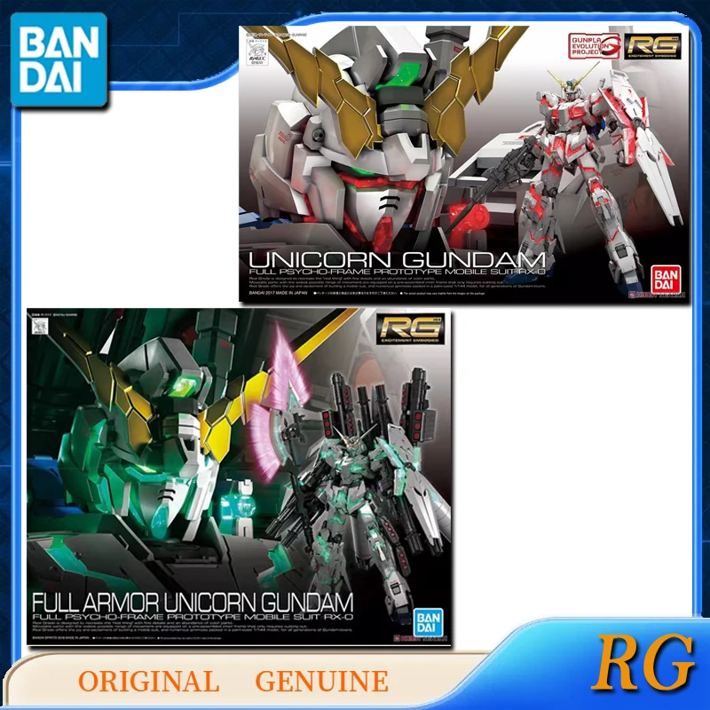 Bandai Original Genuine RG FULL ARMOR UNICORN GUNDAM Anime Action Figures Toys for Boys Girls Kids Gift  Model Ornaments