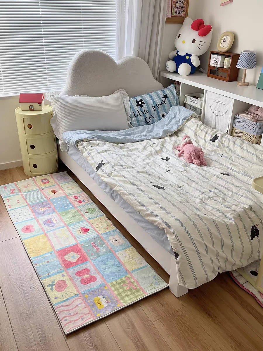 

VIKAMA современный минималистичный шерстяной ковер для спальни, прикроватный длинный ковер для гостиной, дивана, журнального столика, коврик для украшения дома