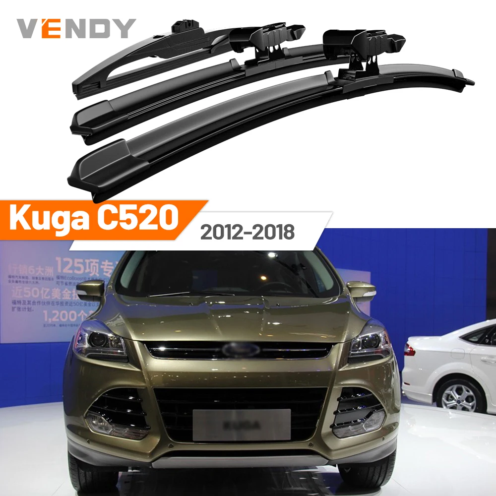 

For Ford Kuga C520 2012-2018 2013 2014 2015 2016 2017 Front & Rear Windshield Wiper Blades Windscreen Wipers Set Accessories