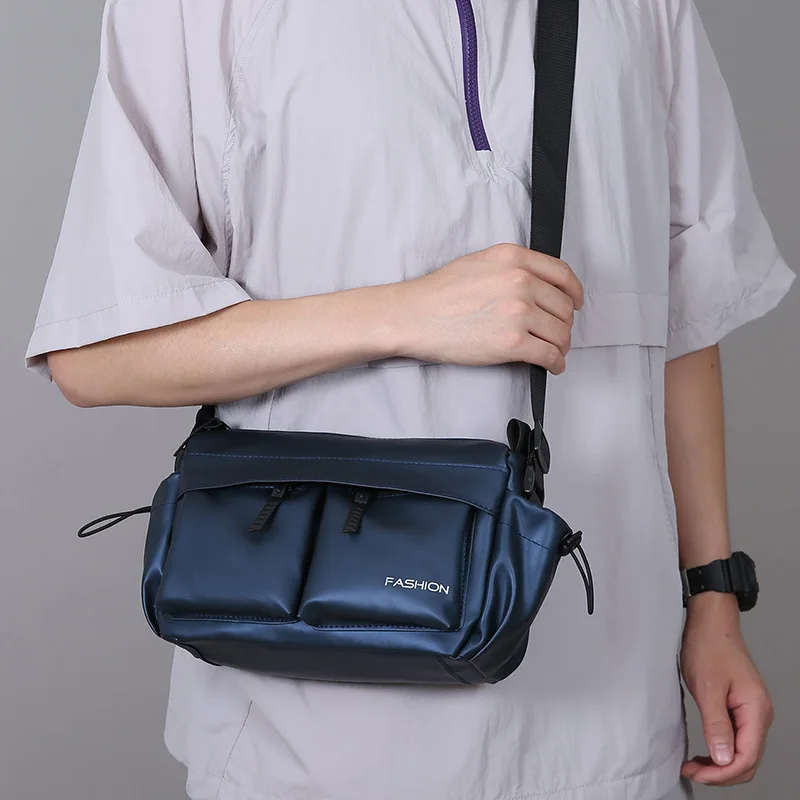 New Men's Crossbody Bag Large Capacity Fashionable Commuting Shoulder Bag Korean Version Commuting Trend Small Square Bag