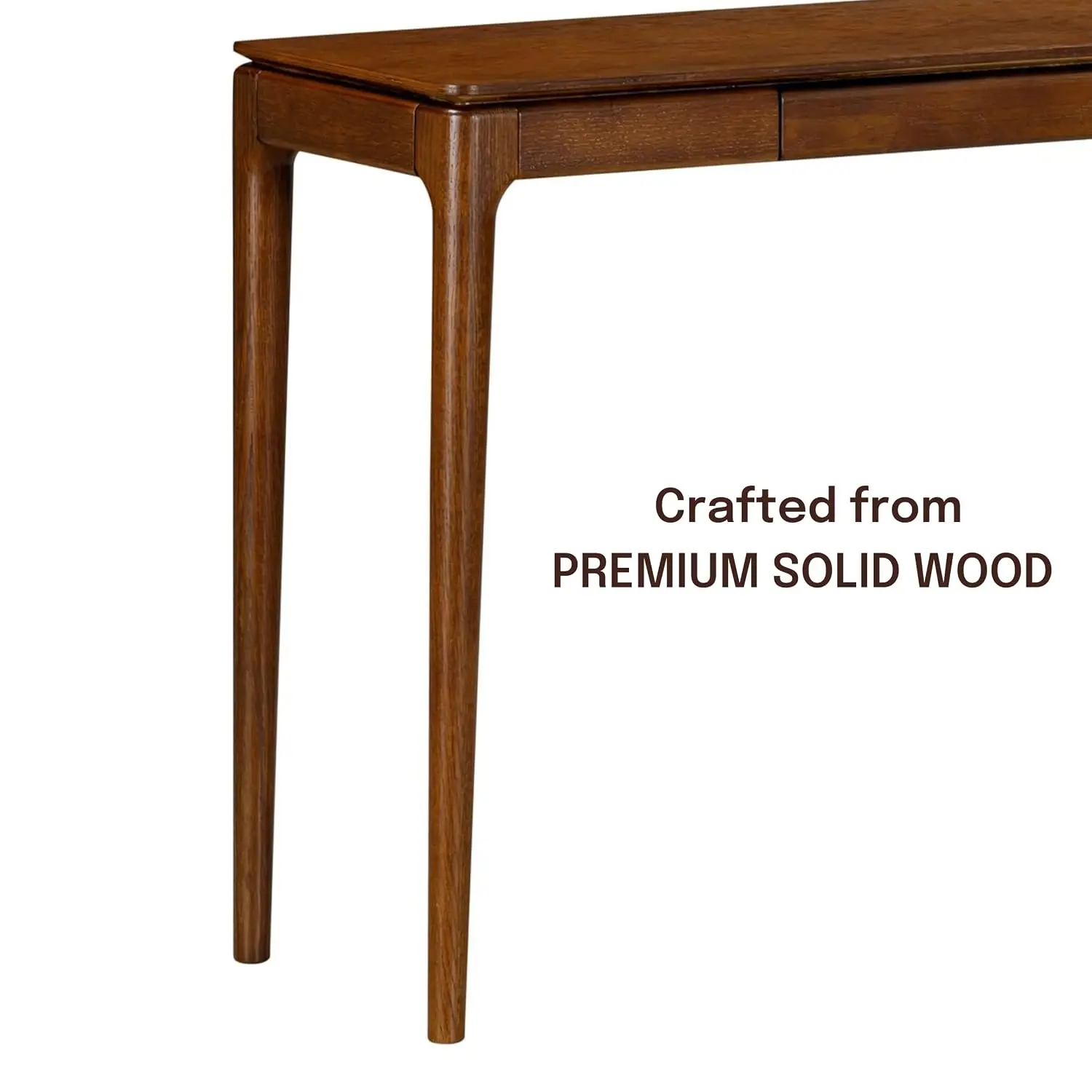 47" Solid Wood Console Table Hidden Drawer Waterproof Heat Resistant Narrow Entryway Table Hallway Living Room, Customized view 5