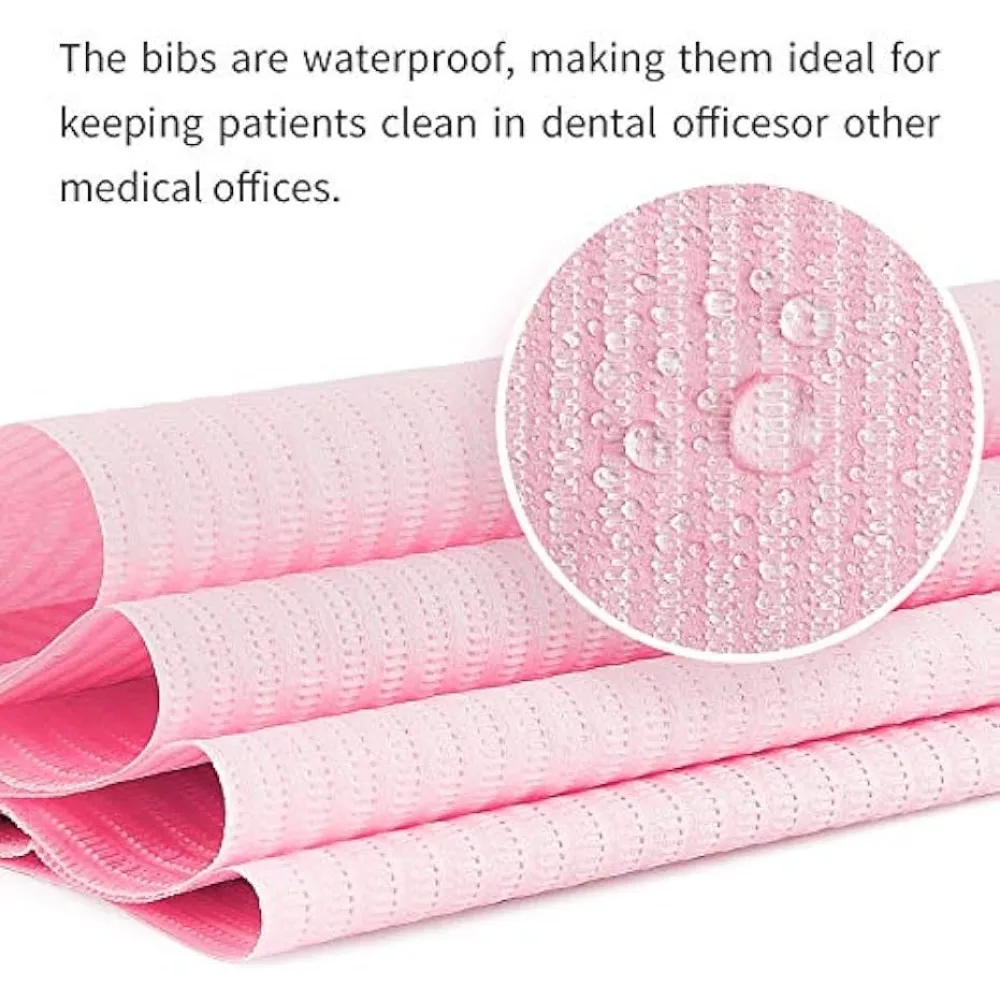 Dental Bib Polyback Towel Waterproof Patient Bibs Measuring Paper Napkins for Dental Clinic, Tattoo Piercing,  13\'\' x 18\