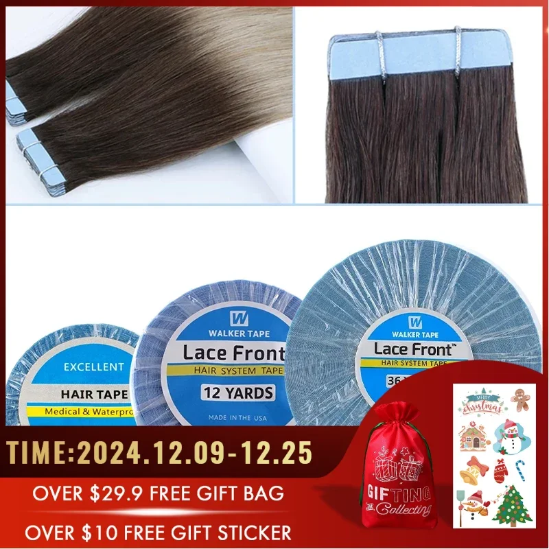 

3/12/36 Yards Front Lace Wig Glue Waterproof Double-Sided Tape Strong Hold Wig Glue for Tape Hair Extension Tape Blue Color