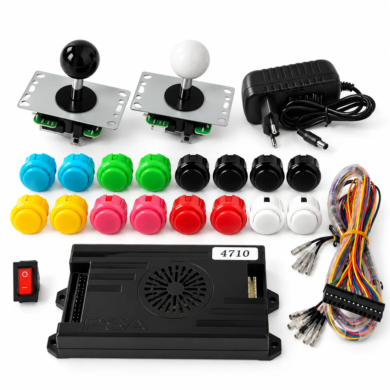 4710-in-1 Pandora Box Arcade Game Machine DIY Kit 2 Player Joysticks Arcade Board 30mm 24mm Buttons Wiring Harness