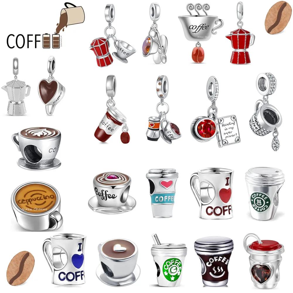 

Лидер продаж, оригинальный кулон с кофейной чашкой, клубничный кулон «Лучший друг», бусина «сделай сам», подходит для браслета из стерлингового серебра 925 пробы, ожерелье