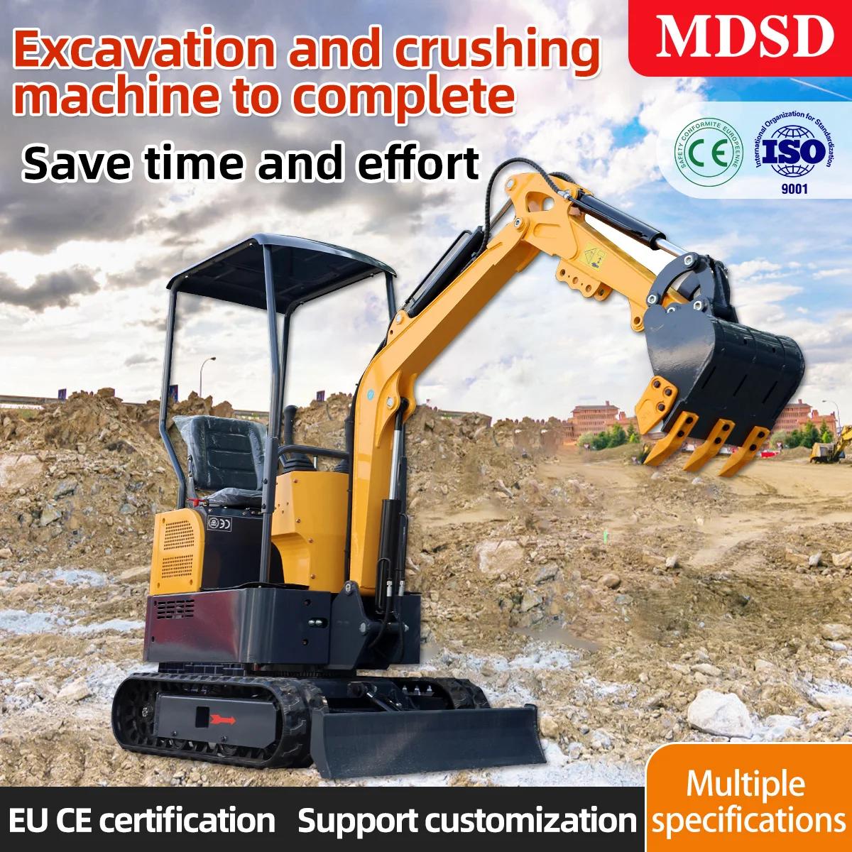 Hot 2 Ton Mini Excavator For Garden Use Hydraulic Crawler Micro Digger Euro 5 CE1.5 Ton Small Farm Excavator Customized For Sale