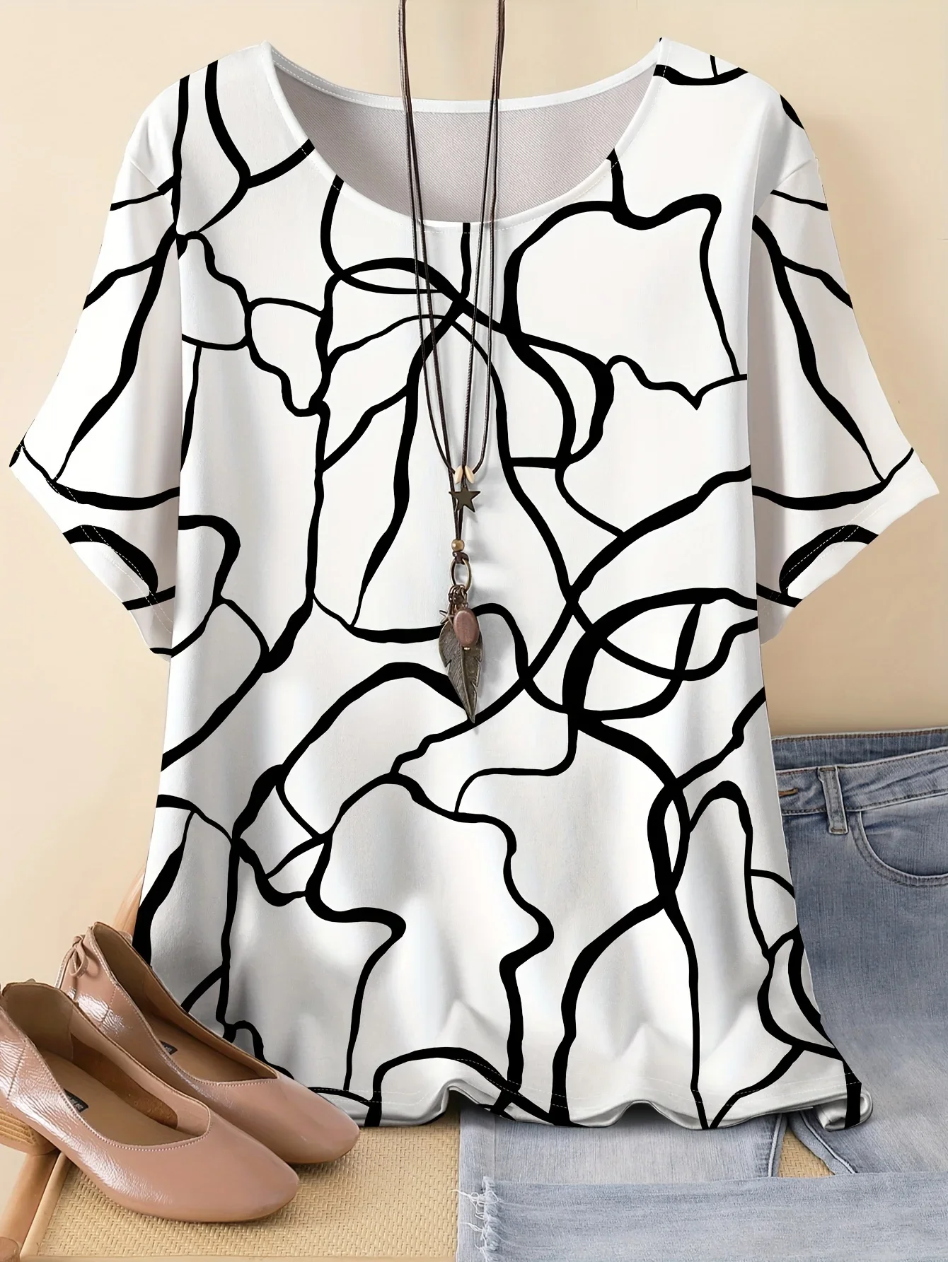 

Summer New Women Plus Size Elegant Casual Short Sleeved T-shirt Black 2025 Women Sports Casual T-shirt Quick Drying Breathable