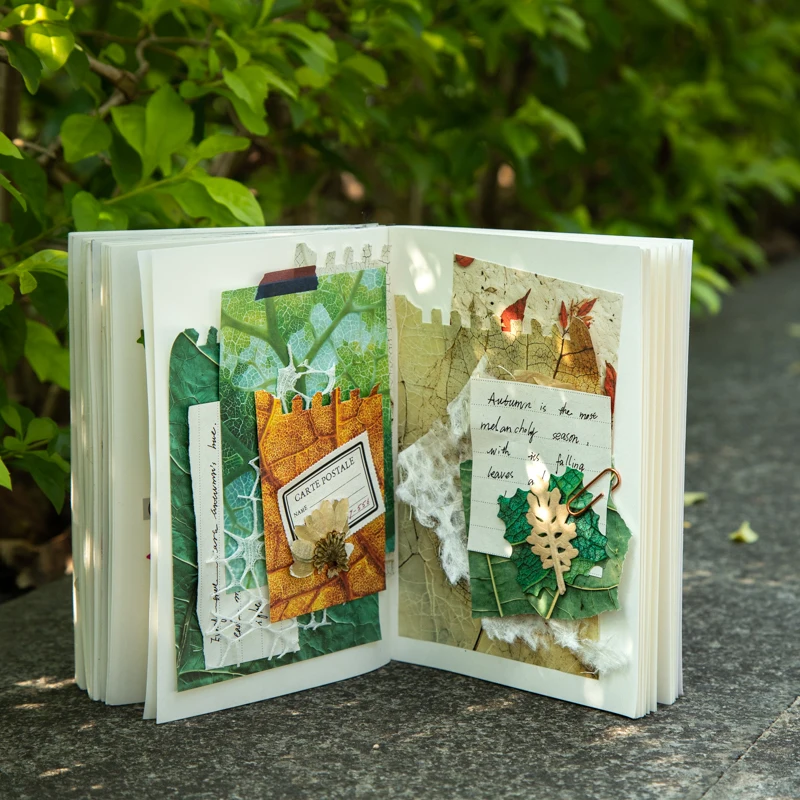 مجلة الذهاب 50 ورقة الهمس من أوراق خمر يترك لطيف لفائف كتاب الإبداعية لتقوم بها بنفسك غير المرغوب فيه مجلة سكرابوكينغ المواد ورقة