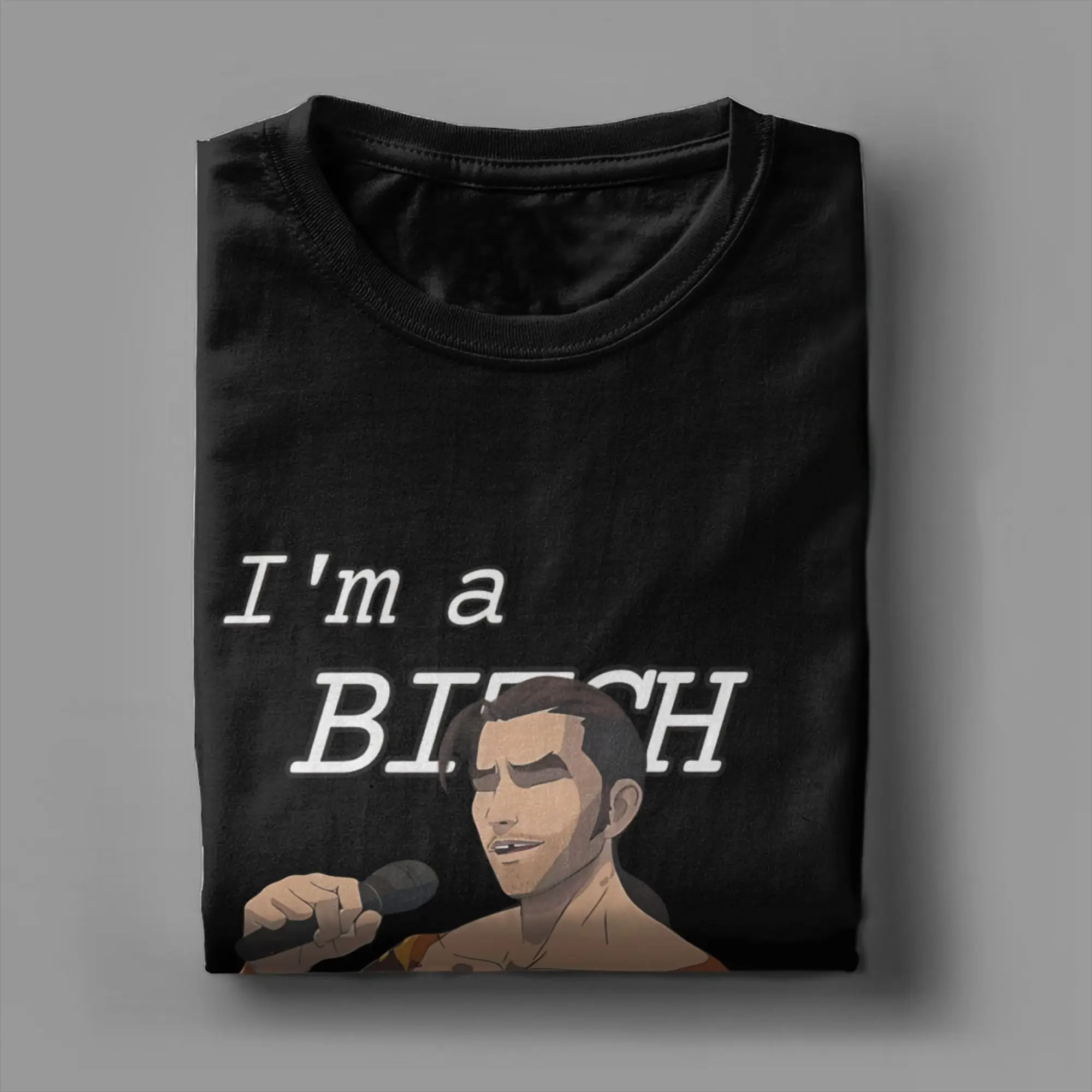 Flambae الغناء إرسال لعبة تي شيرت الصيف الرجال القطن الخالص طاقم الرقبة المعتاد تي شيرت قصيرة الأكمام Y2K الأساسية القمم