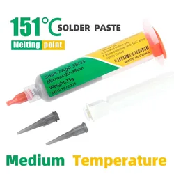 Medium Temperature Silver Solder Paste Sn64.7Ag0.3Bi35 Mobile Phone Repair Melting Component WeldingPoint 151℃