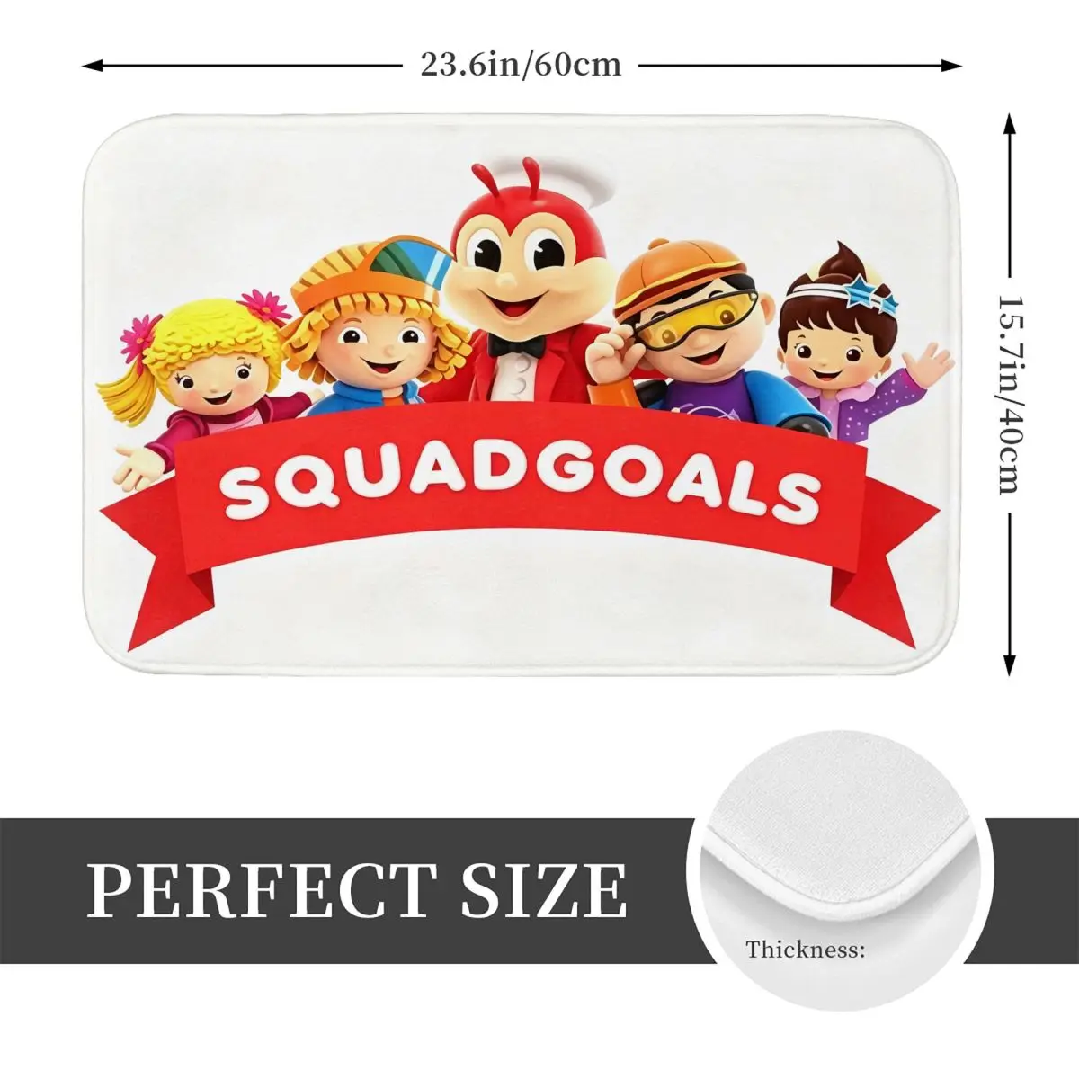 Retro Jollibee Doormat Kitchen Entrance Home Floor Mat Non-slip Carpet Rug for Bathroom Footpad Mats