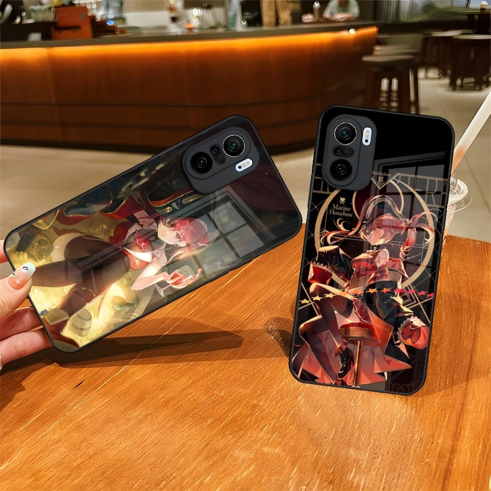 Чехол для телефона VTUBER Houshou Marine для Xiaomi Redmi Note 15 14 13 12 11 Lite Pro plus с чехлом из закаленного стекла