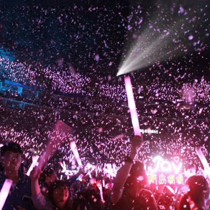 

30Pcs RGB LED Glow Foam Stick Customized Colorful Cheer Tubes for Dark Light Events Bulk Pack Birthday Wedding Party Supplies