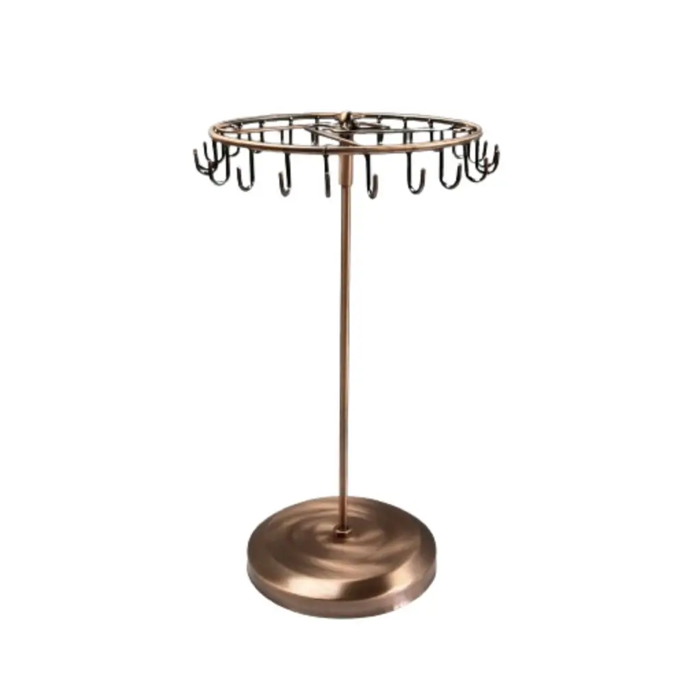 

Gift Rotating Necklace Holder Iron Art 23 Hooks Jewlery Display Stand Vintage Detachable Bracelets Display Rack Earring