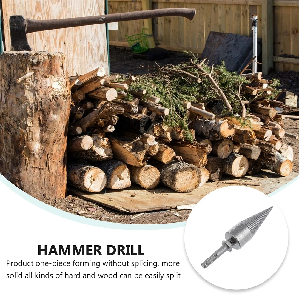 

2Pcs Firewood Drill Bit Wood Splitter Cones High-Speed Steel Splitting Drill Bit Tool for Woodworking Camping Farm