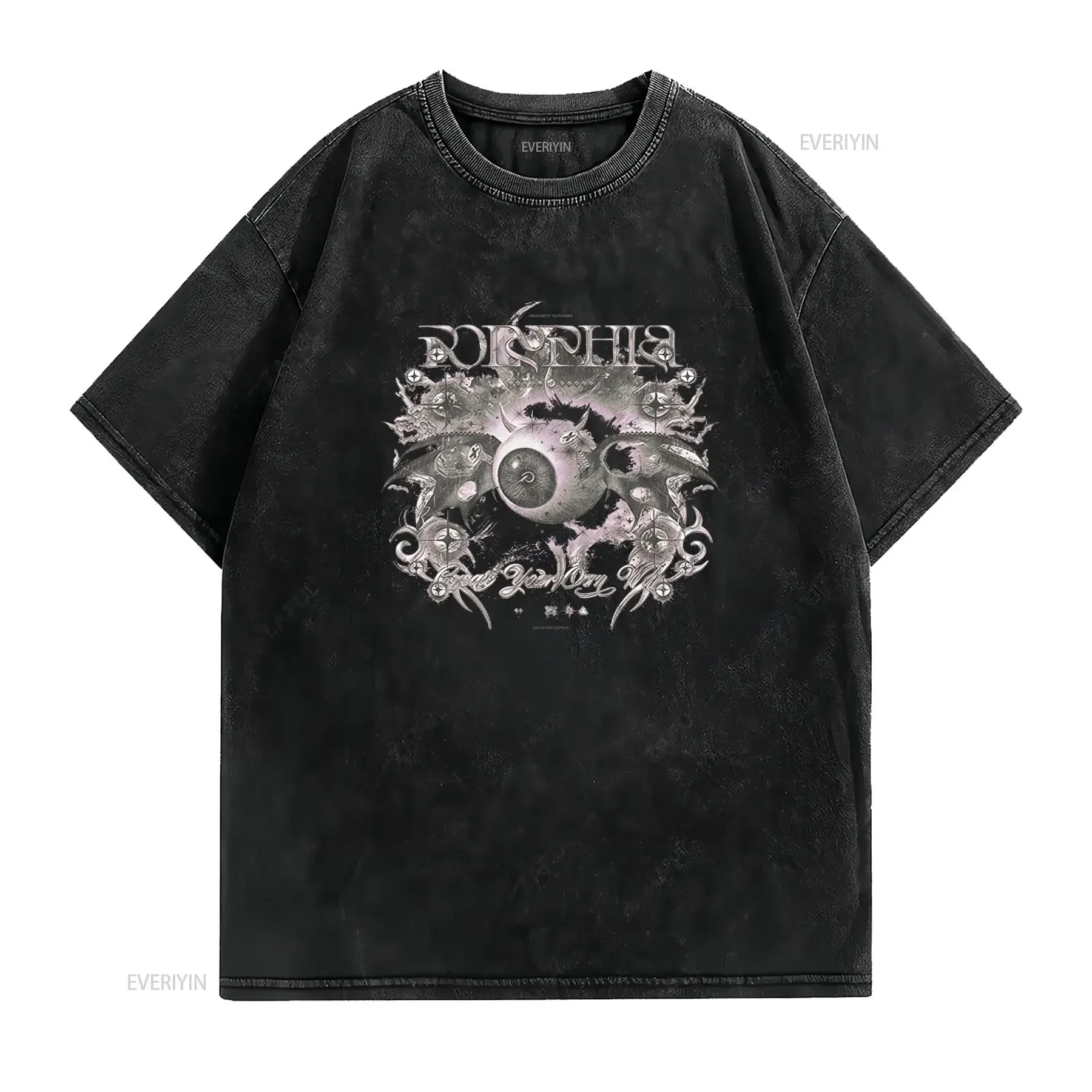 RARE Polyphia Eye Bat T Shirt All Size S 4XL Fan  vintage Washed Breathable streetwear Top For Everyday Wear homme graphic