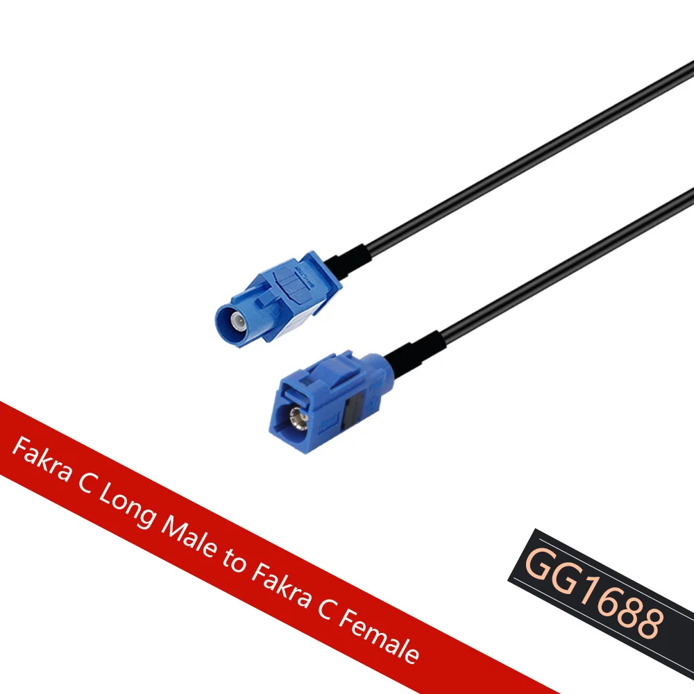 1PC RG174 Coaxial Pigtail สีฟ้า FAKRA C หญิงหญิง F/F Auto Navigation สำหรับจีพีเอสรถยนต์เสาอากาศสาย15ซม.30ซม.50ซม.