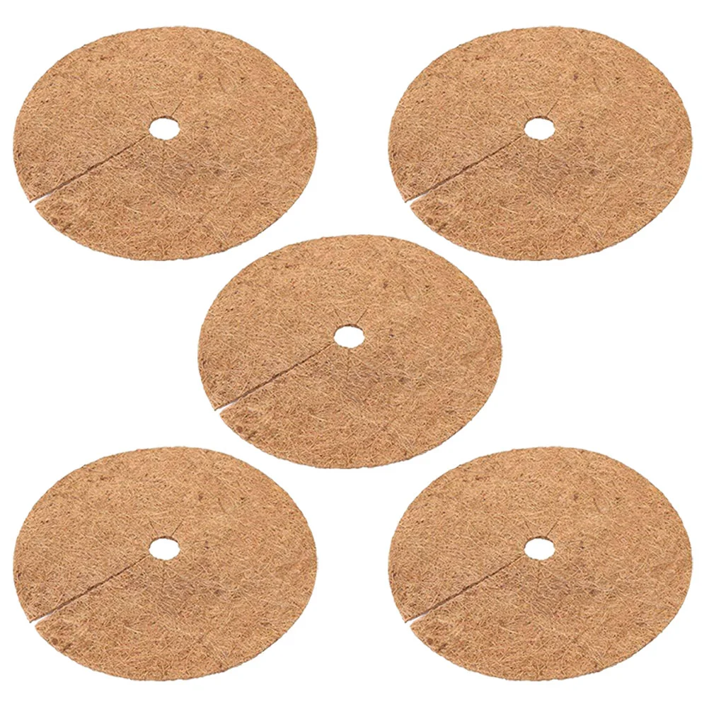 

5 Pcs Coconut Palm Gasket Fiber Mulch Ring Tree Anti-grass Mat Flower Pot Circles Coir Rings Protection Pad Mats