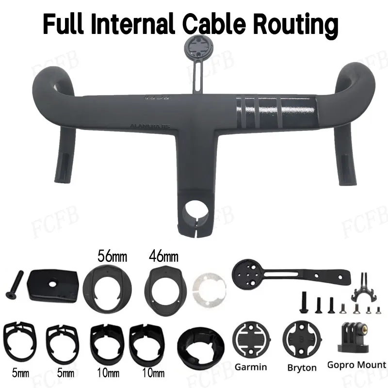 

RHM-EVO T1000 Carbon Handlebar Road Bicycle Carbon Fiber Drop Handlebars 28.6mm bike frame Fork parts with Spacers mount