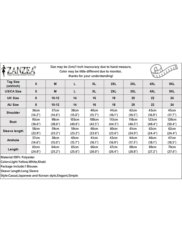 Zanzea-女性用フリルブラウス,プリーツチュニック,長袖,スタンドアップカラー,カジュアルシャツ,ルーズトップ,単色,エレガント,休暇,秋,2022